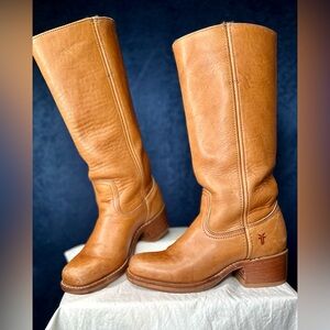 FRYE CAMPUS 14L Tall Women’s Riding Pull-On BOOTS; Tan Brown SIZE 6.5
